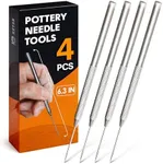 KETAR 4 Pcs Modeling Clay Carving Tools - Needle Tool Carving Kit Ceramic Pro Needles Detail Tools Sculpture Making Texture Tools