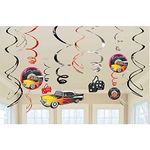 Amscan Nifty 50's Theme Party "Rock & Roll" Swirl Decorations Value Pack (12 Piece), Multi Color, 10 x 9.5"