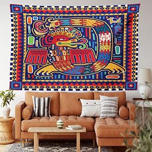 Ambesonne Mexican Decorations Collection Aztec Pattern Ethnic Colorful Ornamental Mythology Ancient History Snake Bedroom Living Room Dorm Wall Hanging Tapestry 60W X 40L Inch