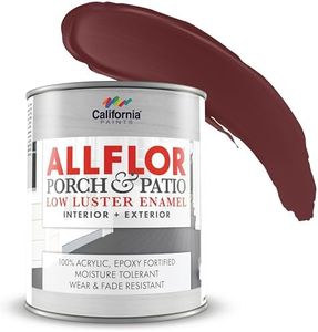 CALIFORNIA PAINTS ALLFLOR Porch, Patio and Floor Enamel Paint, Tile Red, 1 Quart, Extremely Durable Water-Based Formula, Ideal for Patios, Pool Decks, Basements & More