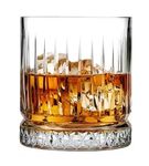 VILON Italian Premium Old Fashioned Crystal Whiskey Glass Set 6, 320 ML, Transparent (DARK LINE WHISKEY 310ML)