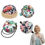 SwirlColor Wrist Pin Cushion, 4 Pcs Adorable Pumpkin-shape Pincushion Kit Affordable Pin Cushion for Sewing Machine Hand Store Needle Pins