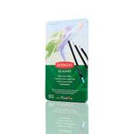 Derwent Academy Pastel Colour Pencils, Set of 12 in Tin, For Aspiring Artists, Ideal for Colouring & Drawing, Premium Quality, 2306022, Black