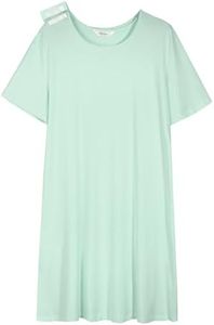 AVIIER 100% Cotton Hospital Gowns for Women Open Back Tear Away Post Shoulder Surgery Dress Adaptive Clothing Nightgowns Light Green S