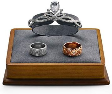 Oirlv Solid Wood Jewelry Display Stand Square Bracelet watch bangle Holder Showcase Jewelry Organizer Display Stand (Grey)
