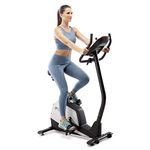 CIRCUIT FITNESS Magnetic Upright Exercise Bike with 15 Workout Presets, 300 lbs Capacity AMZ-594U, Black