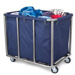 Commercial Laundry Cart with Wheels - Industrial Grade, Heavy Duty, Large Laundromat Cart 440-pound Weight Capacity, 400L Volume