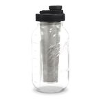 Brewing America Cold Brew Coffee Maker Kit: Wide Mouth Mason Jar with Screw Top Lid, Stainless Steel Filter for Delicious Brewed Coffee, Infused Tea or Alcohol - 2 Quart 64 oz Black Lid