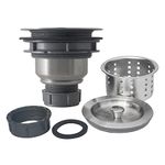 Sink Strainer Kitchen Sink Drain Assembly Kit 3-1/2 Inch with Kitchen Sink Drain Basket,304 Stainless Steel Sink Stopper & Cover Lid，Stainless Steel Brushed