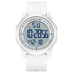 GOLDEN HOUR Ultra-Thin Minimalist Sports Waterproof Digital Watches Men with Wide-Angle Display Rubber Strap Wrist Watch for Men Women, resin/bright/white, sports