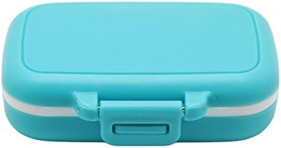 (Blue) - Meta-U Small Pill Box Supplement Case for Pocket or Purse - 3 Removable Compartments Travel Medication Carry Case - Daily Vitamin Organiser Box (Blue)