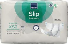 Abena Slip Premium Junior Nappies, Eco-Labelled Nappy Pants, Enhanced Leakage Protection, Secure & Comfortable Nappy Pants For Children - Size 7 / XS2, 40-60cm Waist Age 5-15, 1x 32PK