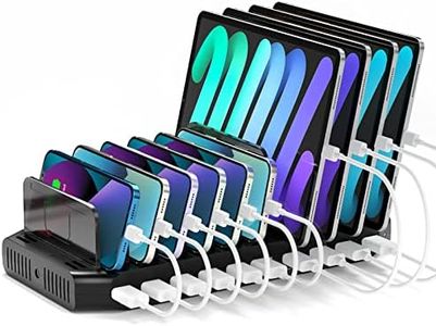 Unitek USB Charging Station for Multiple Devices, Charger Organizer Stand Dock with Dividers, Quick Charge 3.0 Compatible for Smartphone, Tablet, iPad and Other Electronics