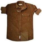 FILO HEVIS Men's Corduroy Cotton Regular fit Casual Shirt. Brown-XL