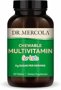 Dr. Mercola Chewable Multivitamin for Kids Dietary Supplement, 30 Servings (60 Tablets), Supports Overall Health, Non GMO, Soy Free, Gluten Free, 0g Sugar