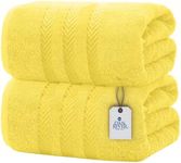 DAN RIVER Pack of 2 Bath Sheet 35x70 Inches, Large Bath Towels Oversized for Adults, Soft and Absorbent Hotel Towels - Yellow