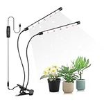 Melofo LED Grow Lights Bars for Indoor Plants Red White 6000k/660nm Full Spectrum 40 LEDs Lights with 10 Dimming Level and Timer 3 Lighting Modes Clip-on 360°Adjustable Gooseneck 2-Heads Grow Lamp