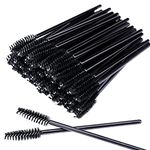 MSQ 100Pcs Mascara Wands Disposable Eyelash Mascara Eyebrow Brushes Applicator Makeup Cosmetic Brush for Eyelash Extensions Mascara Use (Black 100pcs)