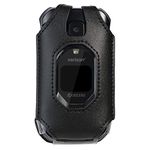 BELTRON Leather Fitted Case for Kyocera DuraXV Extreme E4810 Verizon Flip Phone - Features: Rotating Belt Clip, Screen & Keypad Protection, Secure Fit