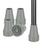 supregear 4pcs Heavy Duty Rubber Ferrules for Crutches, 22 mm Replacement Crutches Rubber Ends, 7/8" Thickened Crutch Tips, Non-Slip Extreme Grip Feet Cap for Canes, Crutches and Walking Sticks