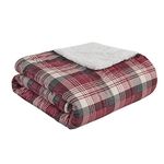 Woolrich Tasha 145GSM Softspun Down Alternative Filled Throw Blanket, 50"x70", Red