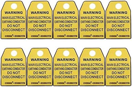 Electric Grounding Warning Tag,Earthing Alert Signs for Using with Ground Rods,Ground Box,Busbars Connection Terminal Points 10 Pack (10)