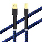 Viborg HiFi USB Cable 4.9FT/1.5M DAC A-B OCC Digital AB Audio A to B Hi-End USB Cord for Digital-to-Analog Converter (DAC)