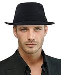 Verbier Vintage Unisex Fedora Hat/Trilby Fedora Hat/Western Cowboy Hats Men Black