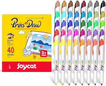 JoyCat Click & Draw Washable Markers for kids with Retractable Tips,40 Colors Markers Set,retractable marker for Toddlers Kids, Ideal arts & crafts supplies,coloring markers,Holiday Gifts for Kid.