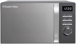 Russell Hobbs Digital Microwave 20L 800W in Grey with 5 Power Levels, Pull Handle Door & Button Control, Clock & Timer, Automatic Defrost, Easy Clean, 8 Auto Cook Menus RHMD818G