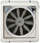 Maxxair Original Maxxfan - Vent, Fan & Rain Protection All-in-One, High Powered 4-Speed Exhaust Only Fan, Manual Knob Control, 14"x14", Smoke (00A04401K)