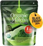 Organic Matcha Green Tea Powder (1 Lb) - 100% Pure Matcha for Smoothies Latte and Baking - Easy to Mix - Kosher Pareve