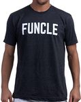 Funcle | Fun Funny Uncle New Baby Pregnancy Maternity Niece Nephew Men T-Shirt, Heather Black, Large