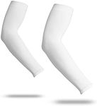 YISEVEN UV Protection Cooling Arm Sleeves Kids Basketball Sleeves Youth Bands Shooter Running Amwarmer Cycling Tennis Football Volleyball Sports - White/M (1 Pair)