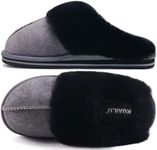 KuaiLu Hausschuhe Damen Flauschige Plüsch Lammfell Geschlossen Winter Warme Pantoffeln Frauen Kuschel Memory Fussbett Hause Slippers Rutschfest Feste Sohle Hüttenschuhe Indoor Outdoor. Schwarz 41