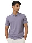 XYXX Men's Solid Regular Fit T-Shirt (XY_CR14_Polo Tshirt_1_Misty Lilac