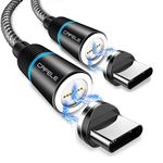 CAFELE Magnetic Type c Cable[2 Pack 6.6ft],QC 3.0 Fast Charging & Data Transfer, Nylon Braided Magnet Phone Charger Cord for Type C Devices -