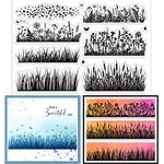 GLOBLELAND Grass Clear Stamps for Card Making Decorative Wildflowers Leaves Flowers Dandelion Transparent Silicone Stamps for DIY Scrapbooking Supplies Embossing Paper Card Album Decoration Craft