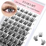 Lash Clusters 72 pcs Natural Cluster Lashes DIY Individual Eyelash Extensions 3D Wispy C Curl False Eyelashes 8-16mm Mixed Length Lash Extension Supplies Pack by EYDEVRO