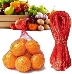 Sukh 90PCS Mesh Produce Bags - 24Inch Mesh Vegetable Bags Onion Storage Bags Net Produce Seafood Bags net bags for vegetables Storage Fruits Seafood and Other Agricultural Products Red