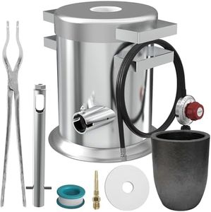 Nelyrho 6kg Stainless Steel Propane Melting Furnace Kit with Crucible and Tongs Complete Home Foundry Set for Scrap Metal Recycling Gold, Silver, Copper, and Aluminum Smelting and Refining