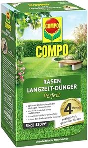 COMPO Rasendünger mit Langzeitwirkung - Keine Chance für Moos und Unkraut - 3 kg für 120 m² - COMPO Rasen Langzeit-Dünger Perfect