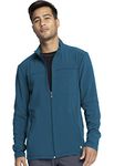 Cherokee Infinity Men Scrubs Jacket Zip Front CK332A, Caribbean Blue, X-Small