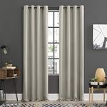 Sun Zero Soho 2-Pack Energy Efficient Blackout Grommet Curtain Panel Pair, 54" x 84", Pearl