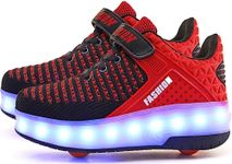 AIkuass Roller Shoes USB Rechargeable Wheely Shoes LED Light Up Skate Shoes for Boys Girls Kids Breathable Shoes with Wheels Christmas Thanksgiving Gifts