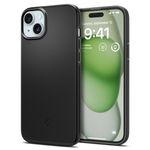 Spigen Thin Fit Back Cover Case Compatible with iPhone 15 Plus (TPU + Poly Carbonate | Black)