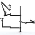 Live Broadcast Boom Arm, ULANZI Flexible Desk Mount Camera Arm Clamp Webcam Stand, Microphone Boom Arm for Blue Yeti Snowball Yeti Nano, Webcam, Camera, LED Light, Voice Recording, Podcasting