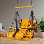 Sprointal® Swing for Kids, Baby Swing Chair Cotton Children Folding and Washable 1-5 Years Swing with Safety Belt,Home and Garden Jhula for Babies |Swing for Kids|Hanging Cradle (Yellow)