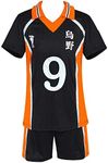 Catchcostume Haikyuu Karasuno High School Volleyball Uniform Hinata Shoyo Cosplay Costume Shirt Shorts Size S-4XL (L,9)