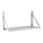 Royal Catering RC-BFWH8030 Stainless Steel Folding Gastro Kitchen Wall Shelf 80x30cm 40kg (Silver, 1 level, 30mm Strength)